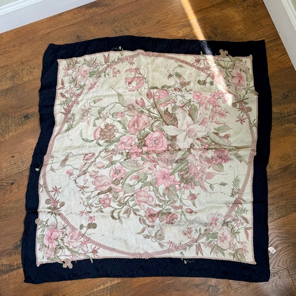 Hiroko for Dozo Pink Floral All Silk Scarf - Picture 4 of 14